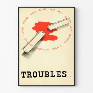 Vintage Troubles Poster - Retro and Symbolic Design