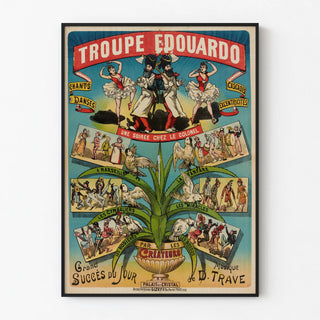 Vintage poster of the Eduardo troupe evening at the colonel's