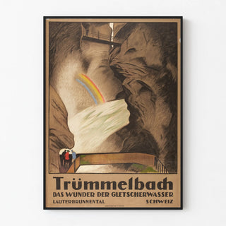 Vintage Poster of Trümmelbach, Glacier Waterfall in Switzerland
