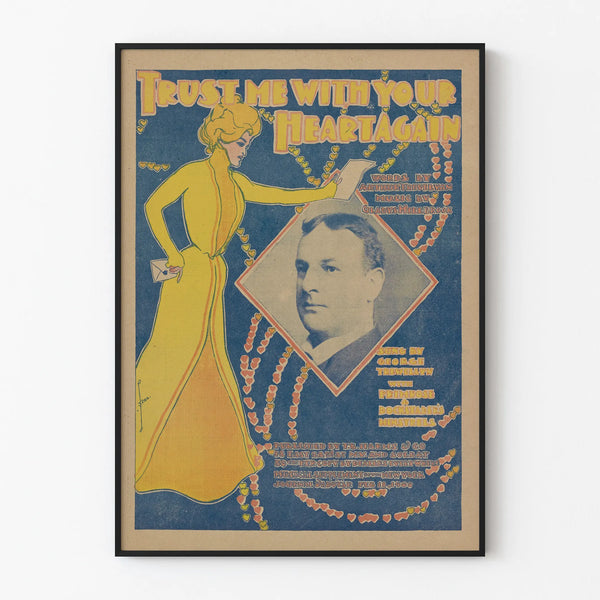 Vintage poster Trust Me With Your Heart Again Art Deco style