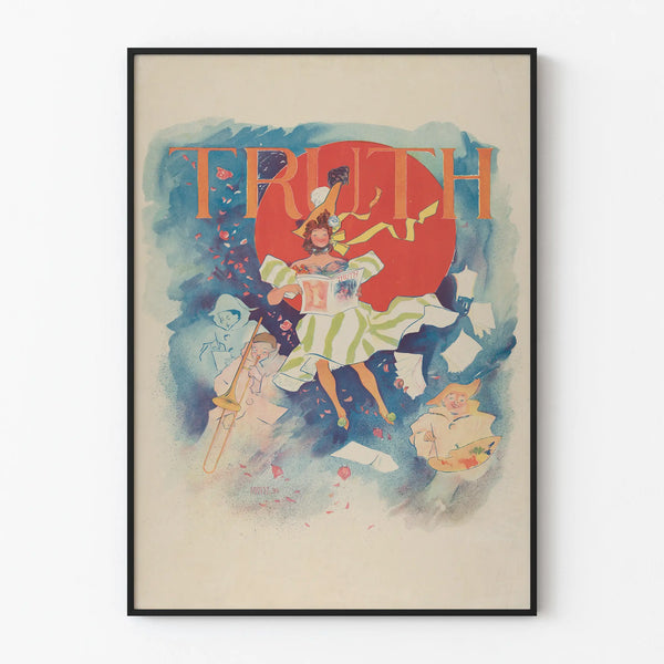 Vintage decorative poster Truth with characters and artistic elements