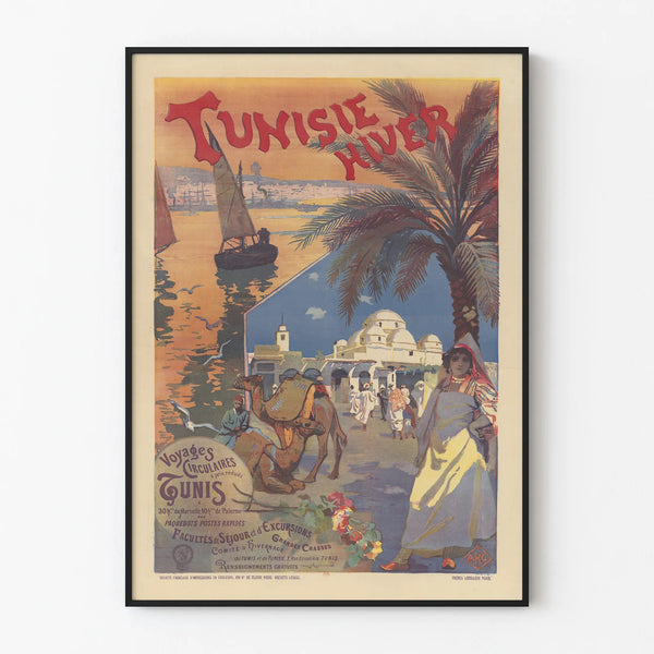 Vintage Tunisia Winter Poster for Wall Decoration
