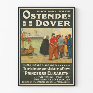 Vintage poster of the Ostende-Dover ferry Princesse Elisabeth