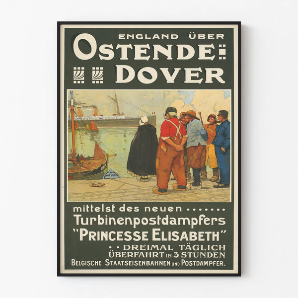 Vintage poster of the Ostende-Dover ferry Princesse Elisabeth