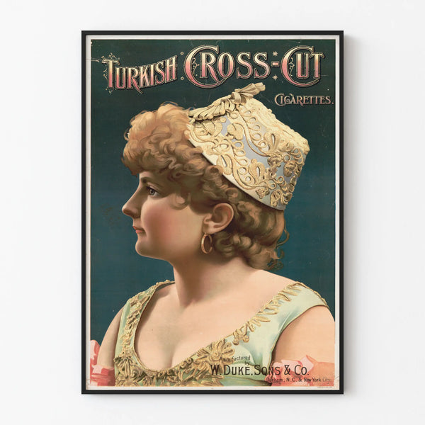 Vintage Turkish Cross-Cut Cigarettes Poster - Retro Wall Decoration