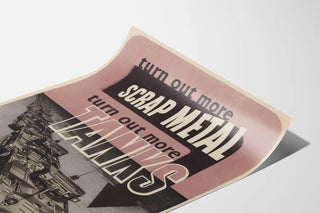 Vintage military poster scrap metal and tanks