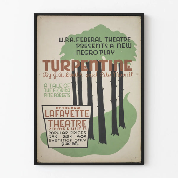 Vintage Poster Turpentine - Lafayette Theatre Wall Decoration