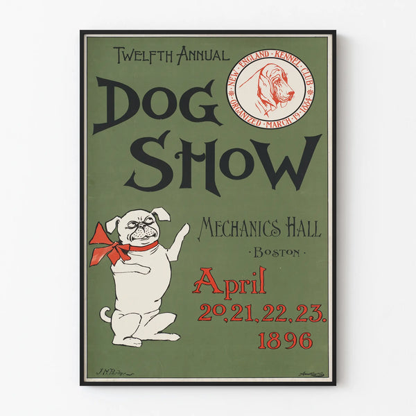Vintage Poster Twelfth Annual Dog Show 1896 - Retro Wall Decoration