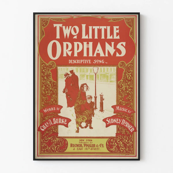 Decorative poster Two Little Orphans vintage