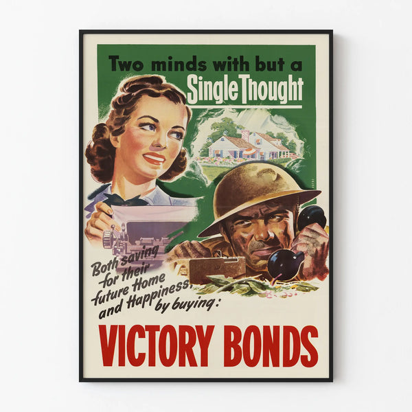 Vintage poster Two Minds - Patriotic decorative poster Artem Legrand