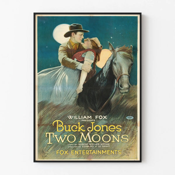 Vintage Poster Two Moons - Romantic Western Wall Decoration