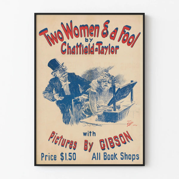 Vintage poster of Two Women & a Fool by Gibson