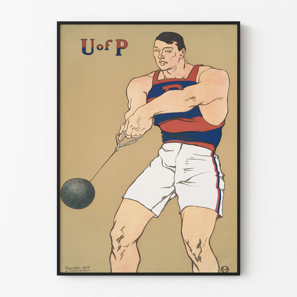 Vintage Poster U of P Heavyweight Athlete - Sports Wall Decoration