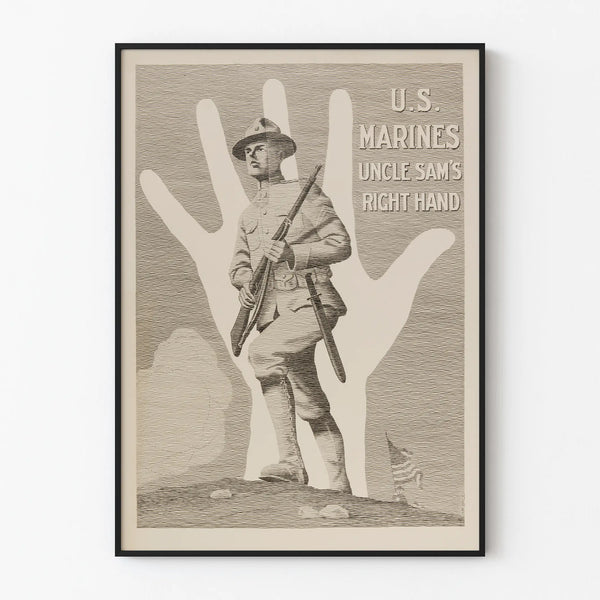 Vintage Poster U.S. Marines Uncle Sam's Right Hand