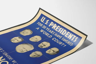 Vintage poster on the commitment of American presidents to a World Court