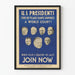 Vintage poster on the commitment of American presidents to a World Court