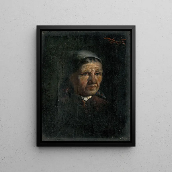 Grandmother Painting - Ludovit Pitthordt — framed artwork on a wall