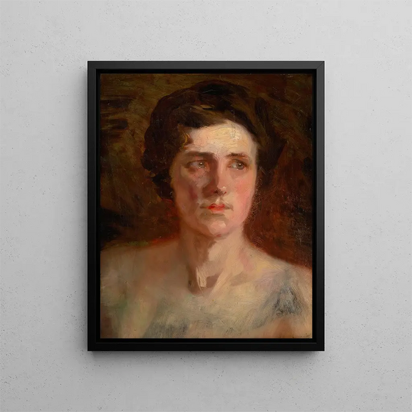 Study of a Woman's Head - Ludovit Pitthordt — framed artwork on a wall