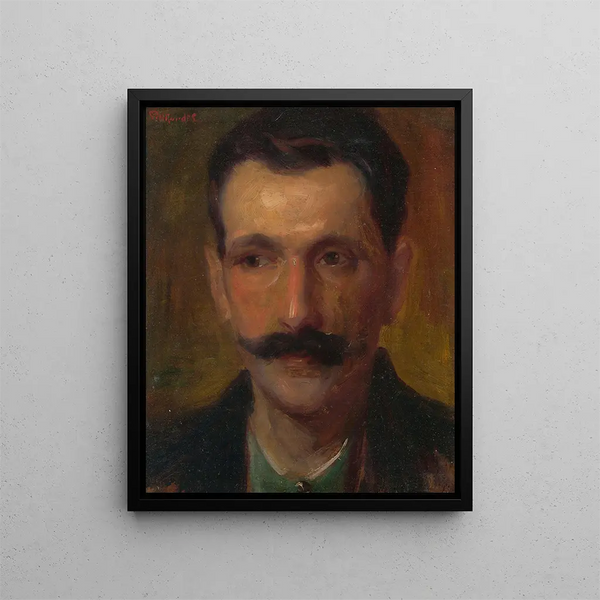 Head of a Man - Ludovit Pitthordt — framed artwork on a wall
