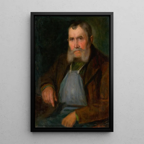 Portrait of the Old Vintner of Bratislava Schmidt-Hanzl - Ludovit Pitthordt — framed artwork on a wall