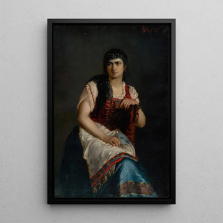 udovt Pitthordt - Portrait of a Seated Woman with a Mask.webp