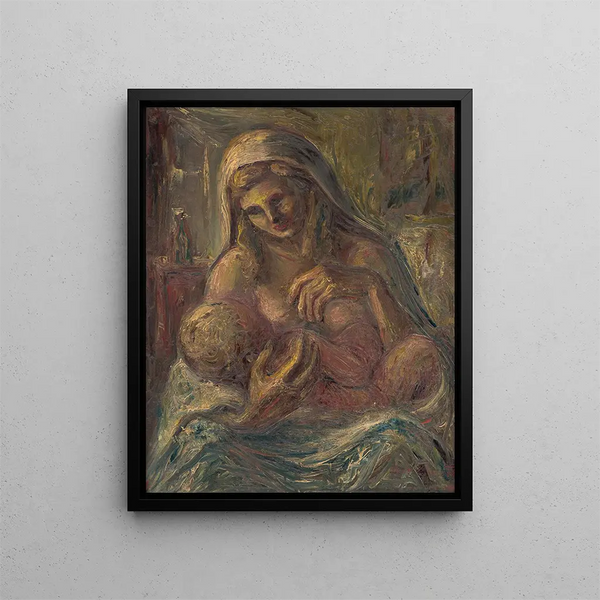 Virgin and Child - Ludovit Varga — framed artwork on a wall