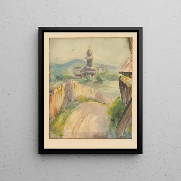 Small Village - Ludovit Varga — framed artwork on a wall
