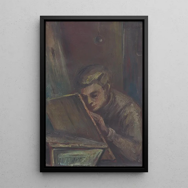 Student Painting - Ludovit Varga — framed artwork on a wall