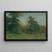 Landscape painting with moonlight and the castle of Slanec - Ludovit Ordok — framed artwork on a wall