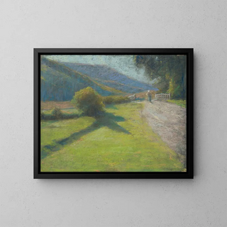 Route at the edge of the forest - Ludovit Ordok — framed artwork on a wall