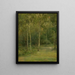 Landscape painting with small birches - Ludovit Ordok — framed artwork on a wall