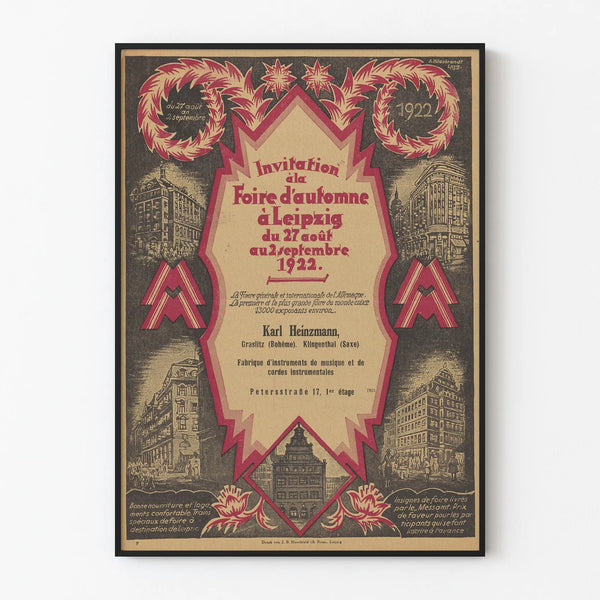Vintage poster for the Leipzig Autumn Fair 1922 musical invitation