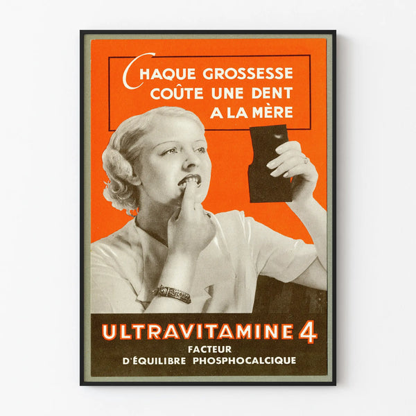 Vintage poster Ultravitamine 4 - Retro health dental wall decoration