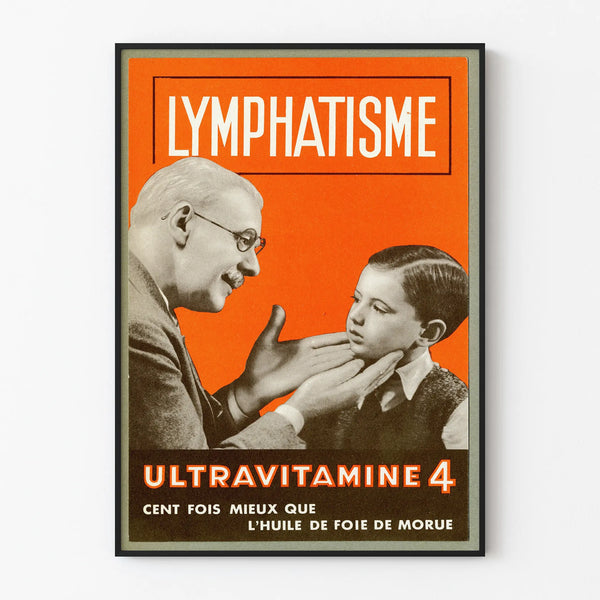 Vintage poster Ultraviamine 4 Lymphatic System – Retro health wall decoration