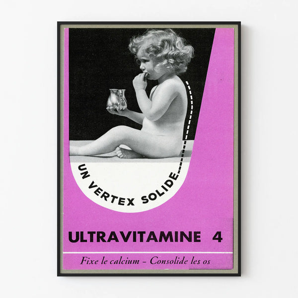 Vintage poster Ultraviamine 4 - Children's wall decoration and bone health