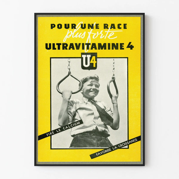 Vintage Ultravitamine 4 Poster in Black and Yellow