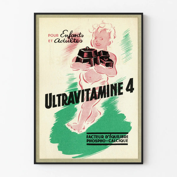 Vintage poster Ultraviamine 4 wall decoration for children and adults
