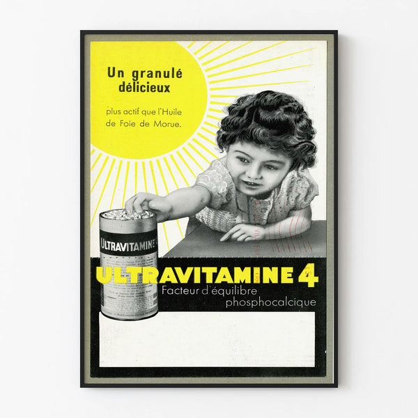 Vintage advertising poster UltravITamine 4 granules