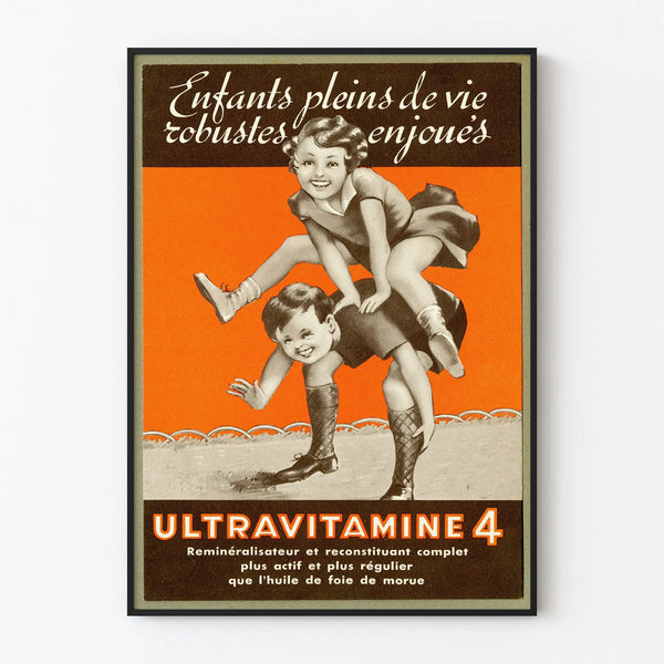 Vintage poster Ultravitamines 4 - Retro children's wall decoration