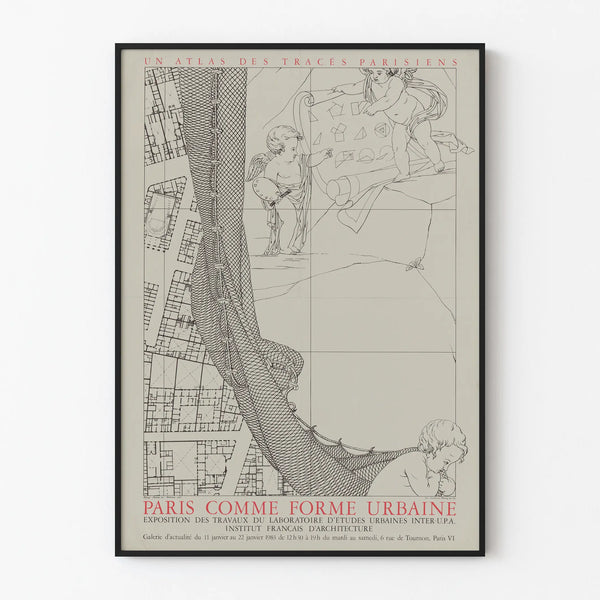 Decorative Poster Paris Urban Shape - Parisian Tracing Atlas