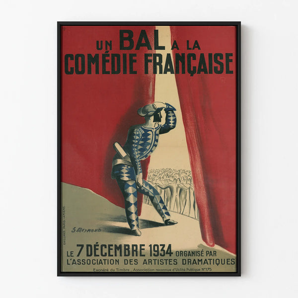 Vintage poster A Ball at the Comédie Française 1934 for wall decoration