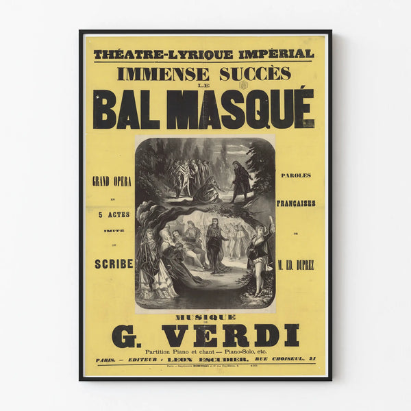 Vintage poster of The Masked Ball - Opera in 5 acts by G. Verdi