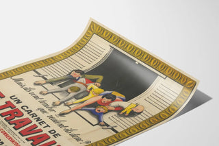 Vintage poster "Un Carnet de Travail" in 1930s style