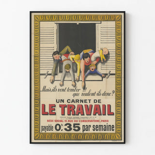 Vintage poster "Un Carnet de Travail" in 1930s style