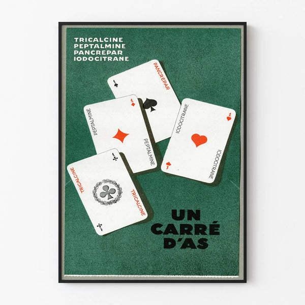 Vintage Poster A Square of Aces - Retro Wall Decoration Artem Legrand