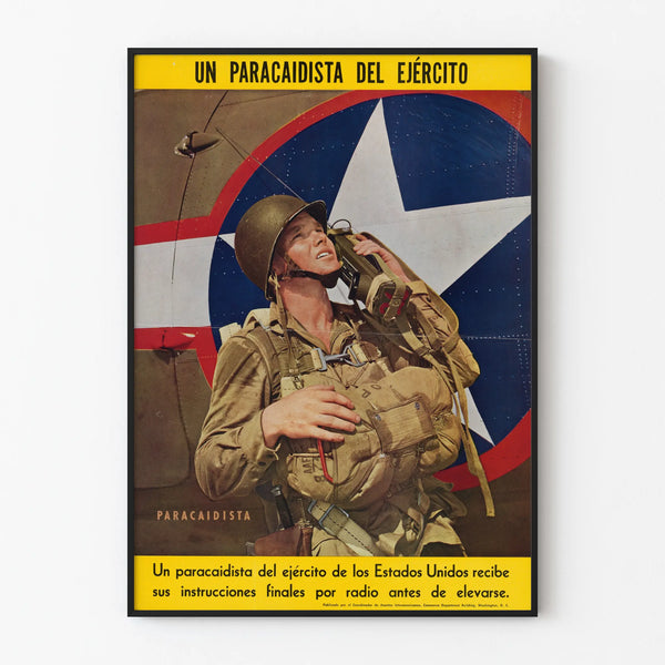 Vintage Poster of American Military Paratrooper - Wall Decoration