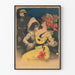 Vintage poster of Pierrot and young woman in a yellow dress