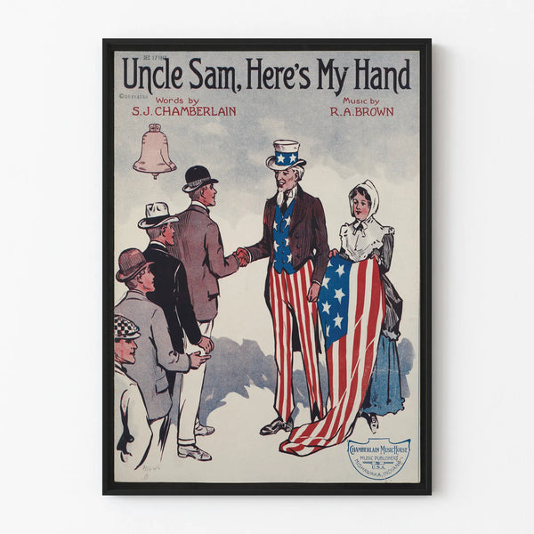Vintage Poster Uncle Sam Here’s My Hand - American Patriotic Wall Decoration