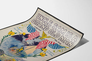Vintage Poster 'Uncle Sam is a Grand Old Man' War Music