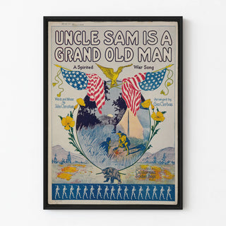 Vintage Poster 'Uncle Sam is a Grand Old Man' War Music